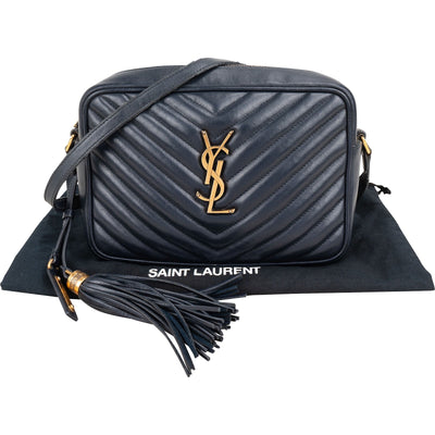 Sac bandoulière appareil photo Lou en cuir matelassé Saint Laurent