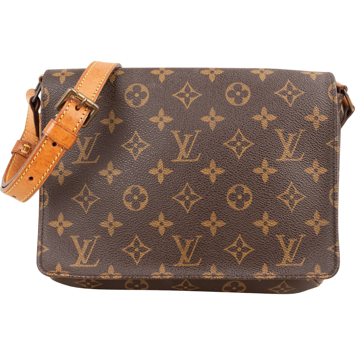 Louis Vuitton Monogram Canvas Musette Tango aus Monogram Canvas und Vachetta-Leder – Vorderansicht