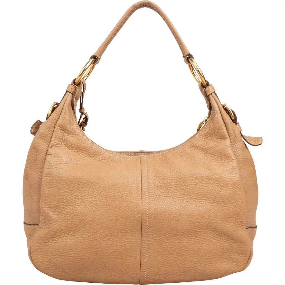 Prada beige Vitello Daino lederen Buckle schoudertas