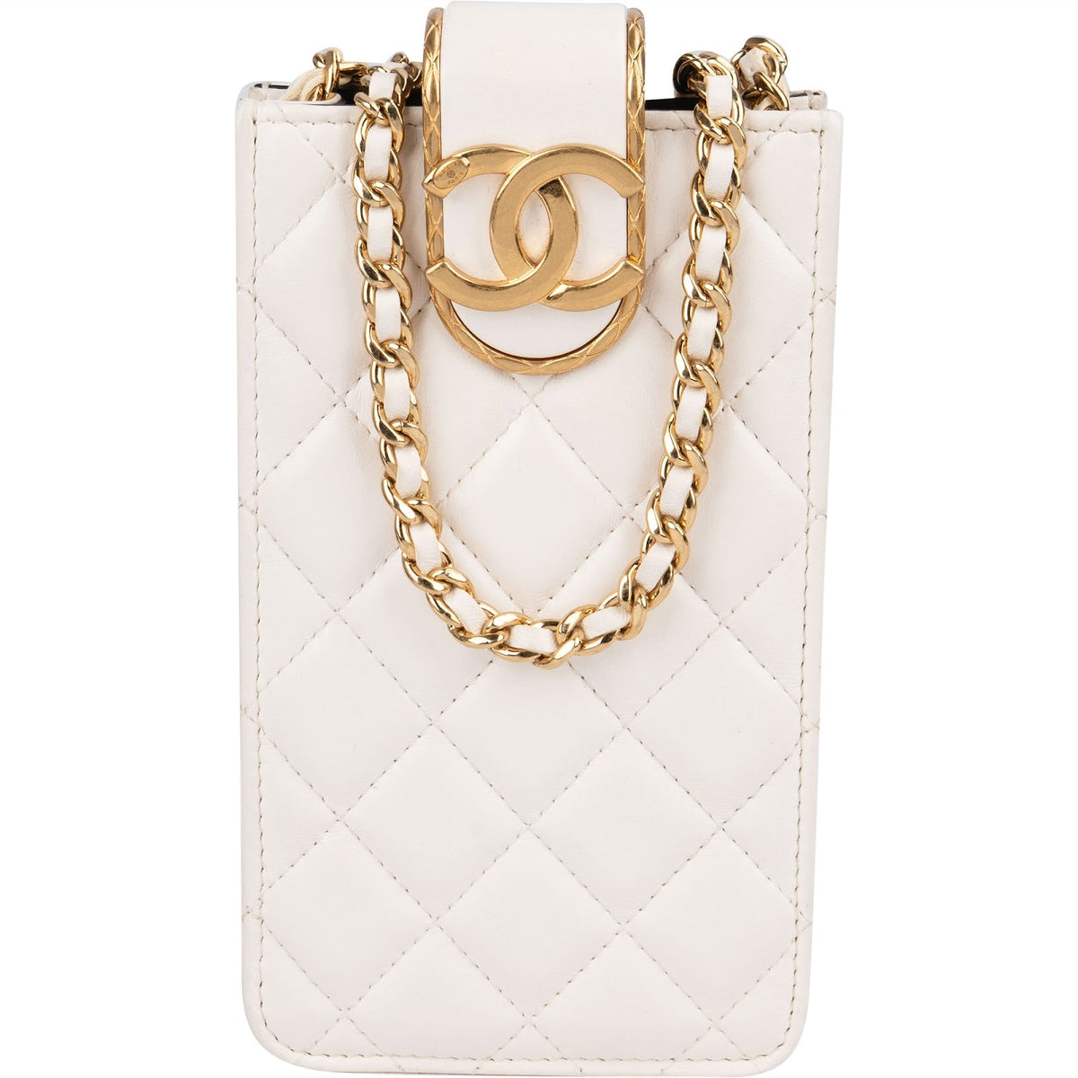 Borsa a tracolla Chanel CC in Love Phone in pelle di agnello trapuntata