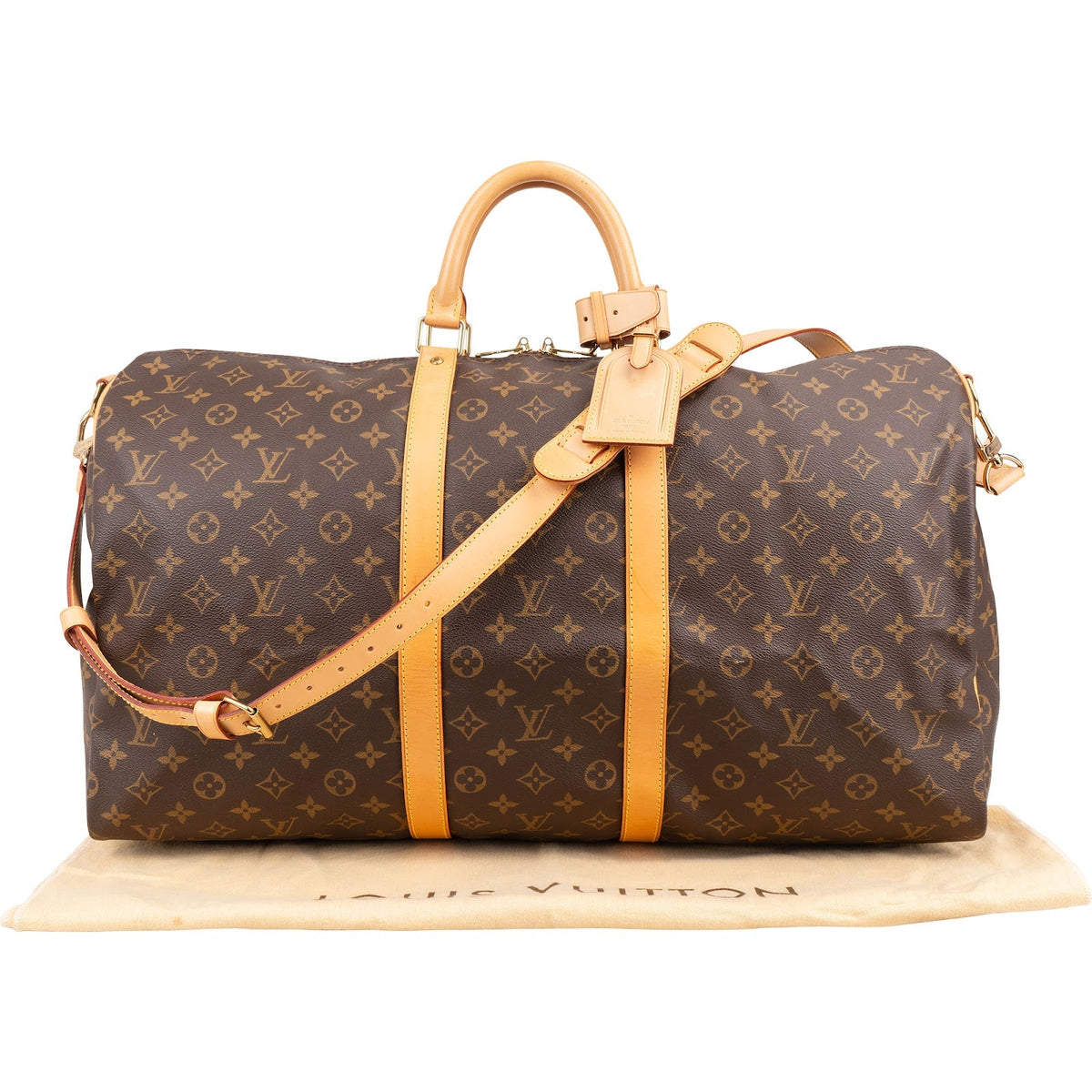 Louis Vuitton Monogram Canvas Keepall 55 Bandoulière Travel Bag