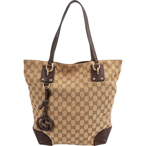 Gucci Monogram GG Canvas Interlocking G Tote Shoulder Bag