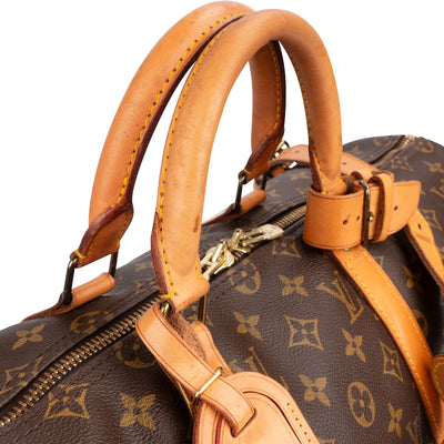 Bolso de viaje Louis Vuitton Keepall 50 Bandoulière en lona Monogram