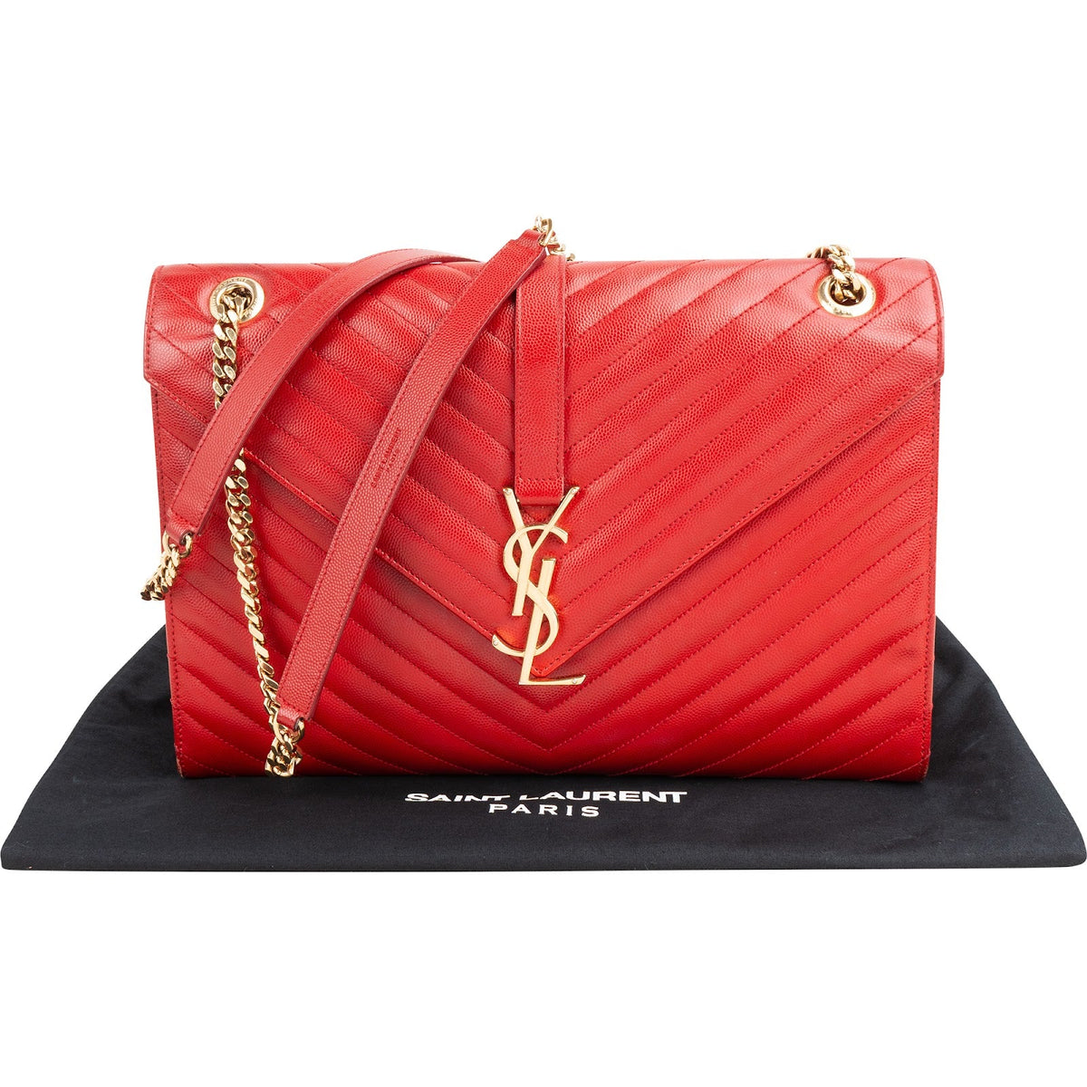 Yves Saint Laurent Grain de Poudre Textured Leather Envelope Crossbody Bag
