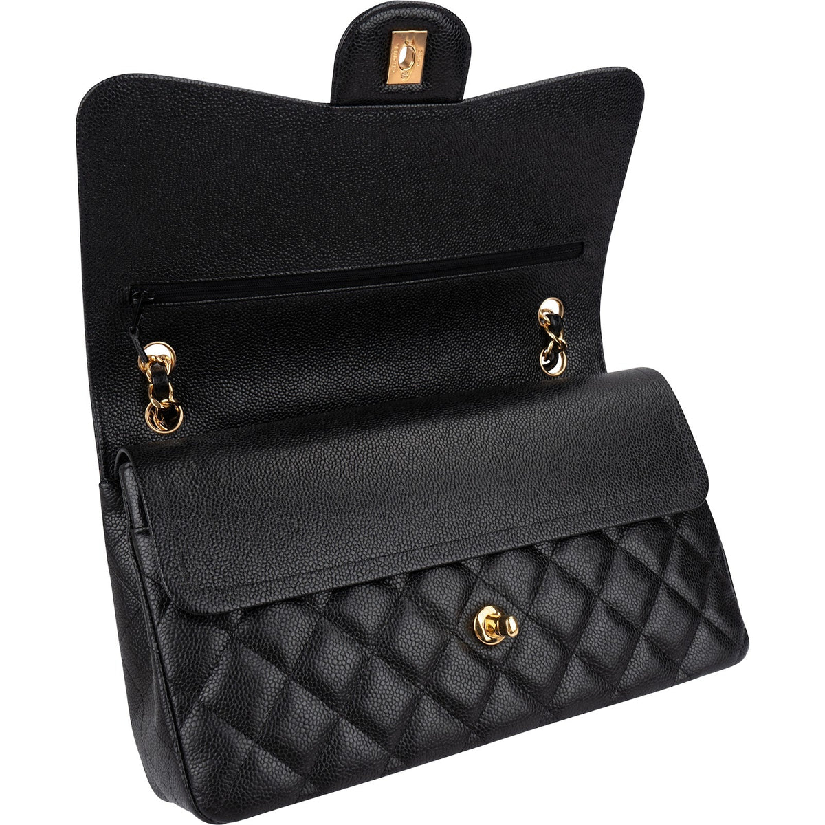 Chanel Caviar Leder Jumbo Double Flap Schultertasche, Bild 12 von 15