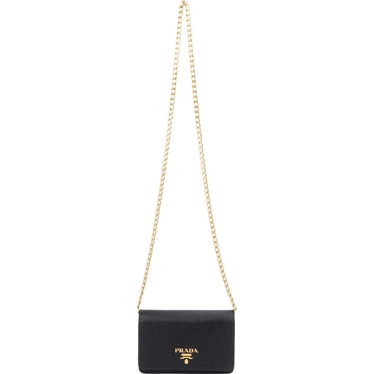 Prada Wallet On Chain aus schwarzem Saffiano-Leder – Ansicht 8