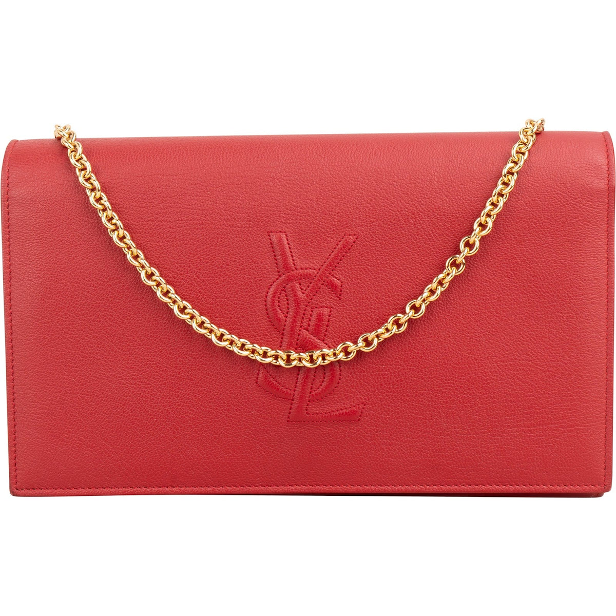 Yves Saint Laurent Grained Calfskin Cassandre Wallet On Chain Crossbody Bag