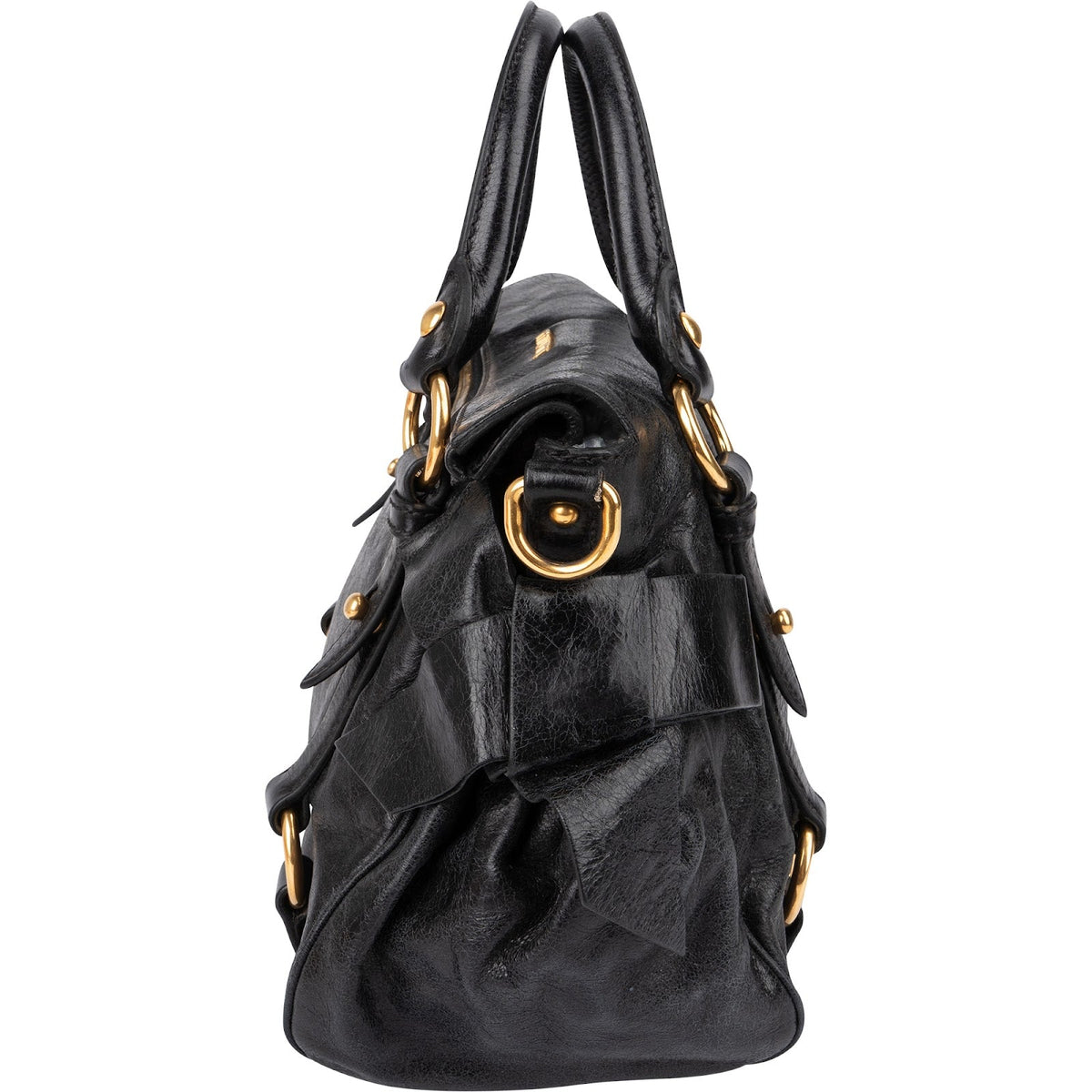 Bolso de mano pequeño con lazo Miu Miu de piel Vitello Lux