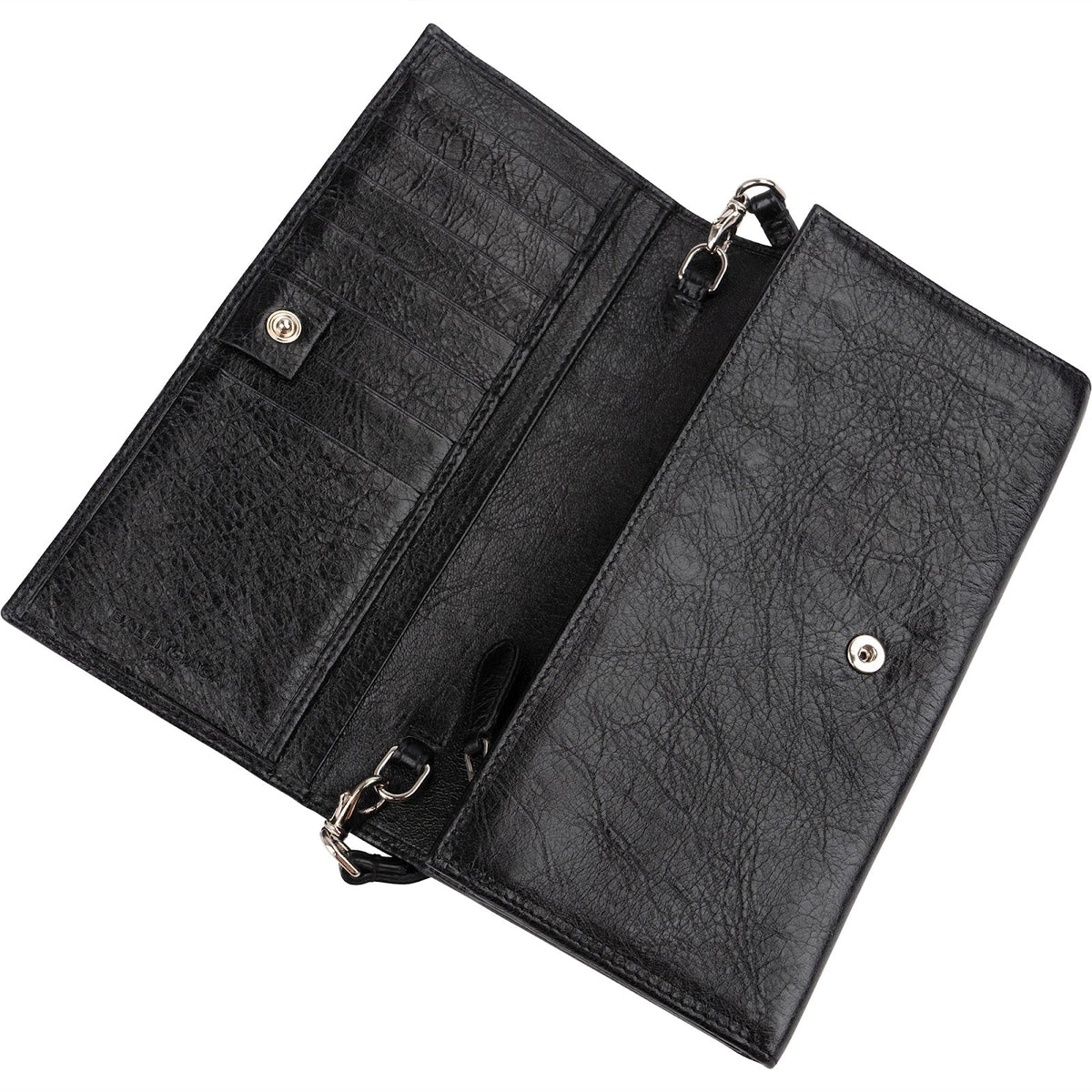 Balenciaga Black Leather Classic City Wallet On Strap Shoulder Bag