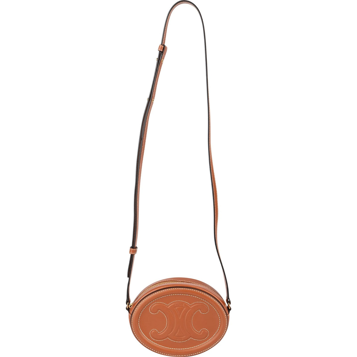 Celine CC Oval Cuir Triomphe mini crossbodytas van kalfsleer