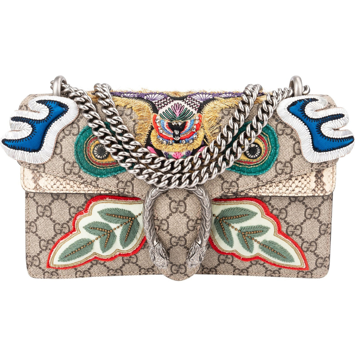 Bolso de hombro y bandolera Dionysus de lona GG Supreme con monograma y bordados de edición limitada de Gucci