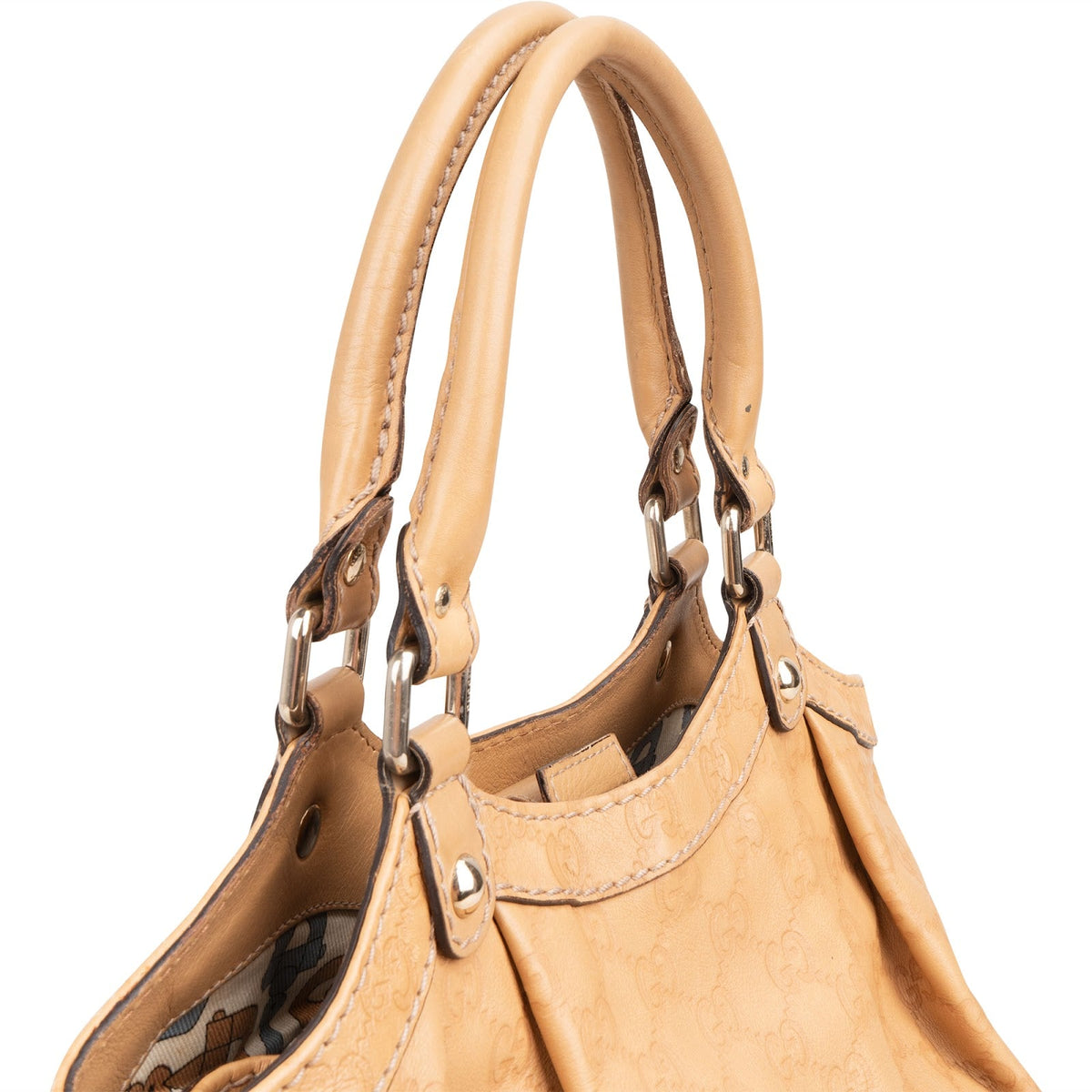 Bolso de mano Gucci Sukey en piel Guccissima beige
