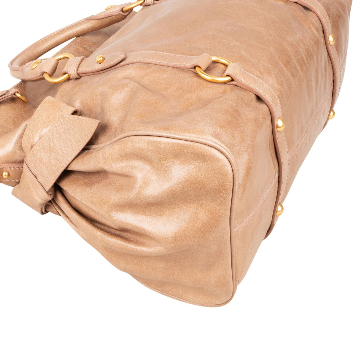 Borsa a mano Miu Miu Vitello Lux in pelle con fiocco