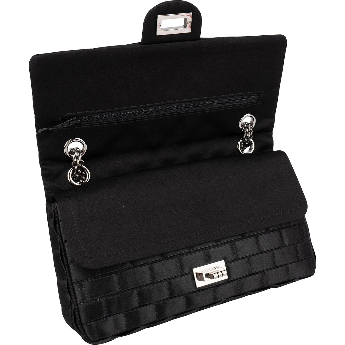 Borsa a tracolla Chanel Rare Sample in raso modello Chocolate Bar 2.55 Reissue Double Flap