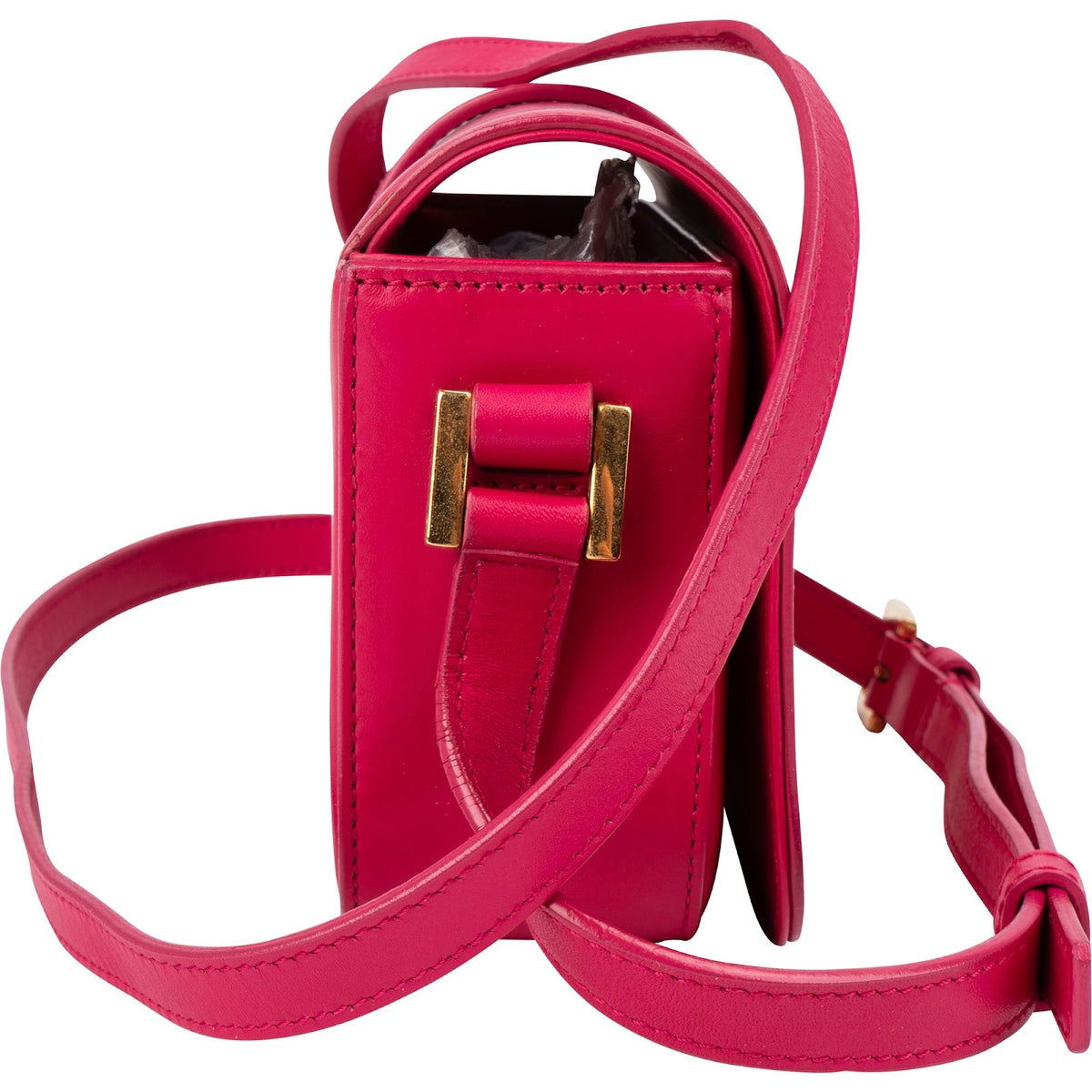 Saint Laurent Solferino Small aus rosa Box-Kalbsleder – Ansicht 2