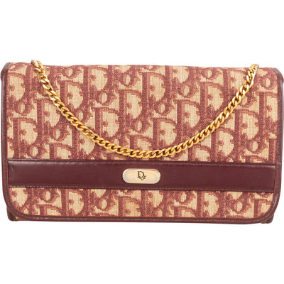 Christian Dior Trotter Monogram Canvas Flap Shoulder Bag