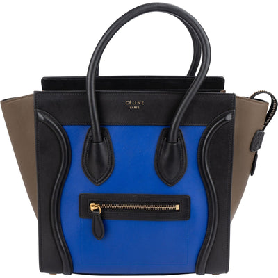 Céline Tricolor Leather Luggage Handbag
