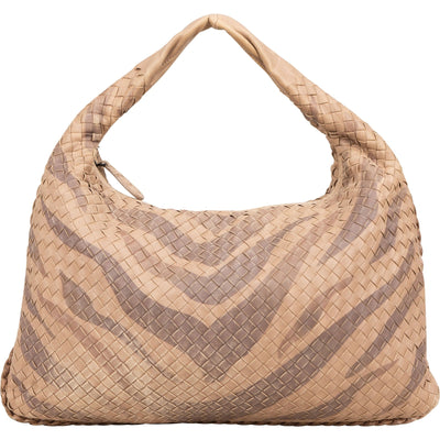 Bottega Ventea Intrecciato Leather Zebra Print Belly Shoulder Bag