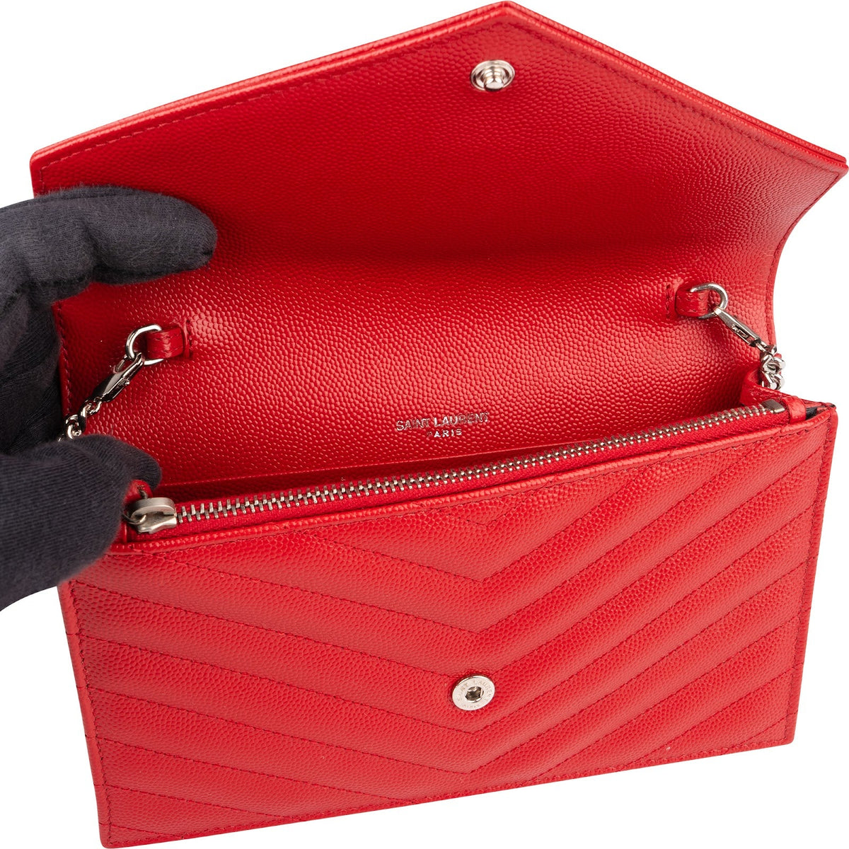 Saint Laurent Grain de Poudre Envelope Wallet on Chain, Bild 8 von 10