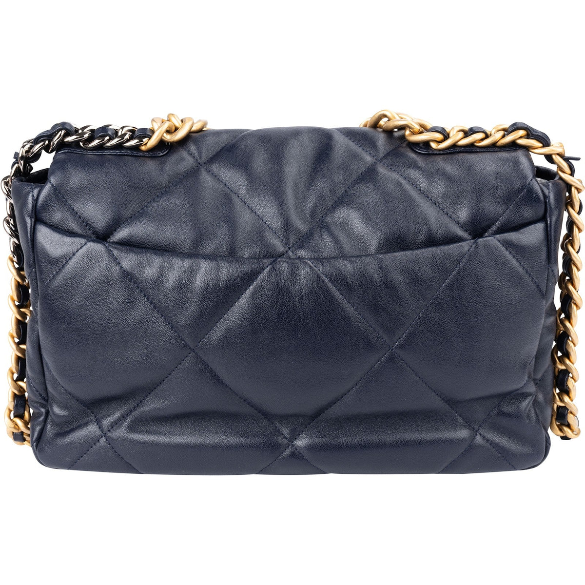 Grand sac bandoulière Chanel 19 en cuir d'agneau matelassé