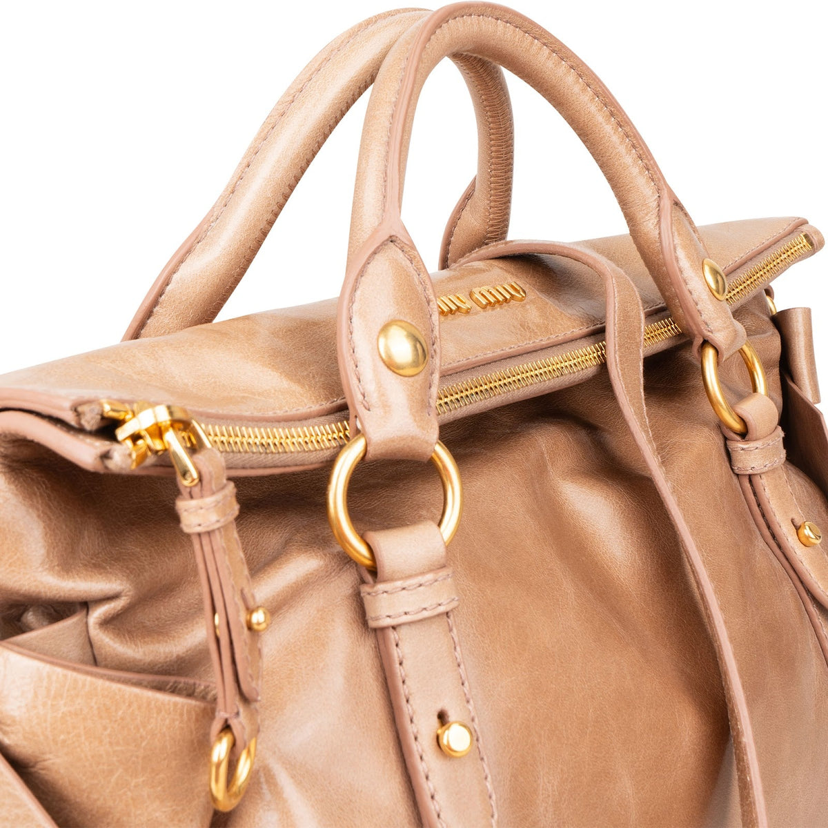 Borsa a mano Miu Miu Vitello Lux in pelle con fiocco