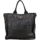 Prada Limited India Black Woven Leather Large Tote Handbag