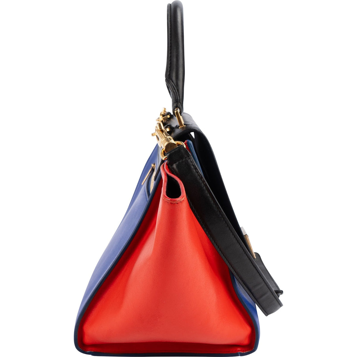 Sac à main trapèze Céline en cuir tricolore