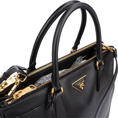Prada Black Saffiano Leather Galleria Handbag