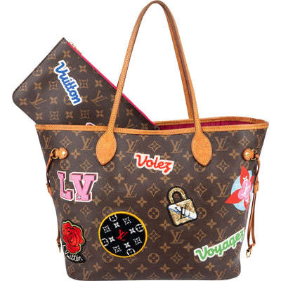 Louis Vuitton Monogram Canvas Illustré LV World Neverfull MM Shoulder Bag