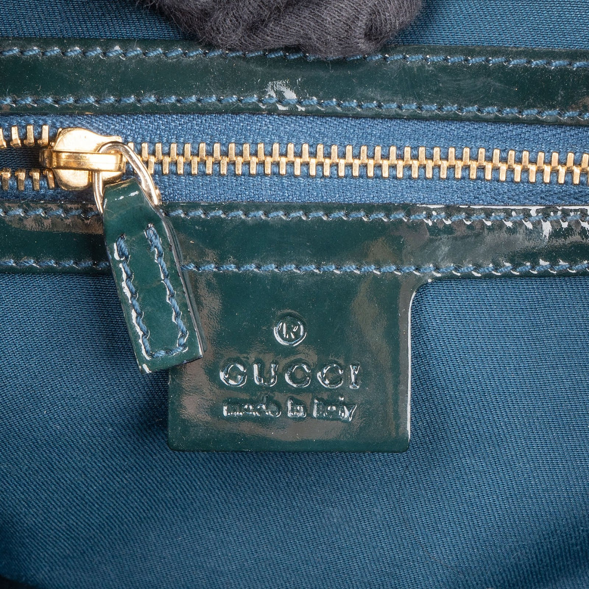 Gucci Monogram Lackleder Horsebit Boston Handtasche, Bild 10 von 11
