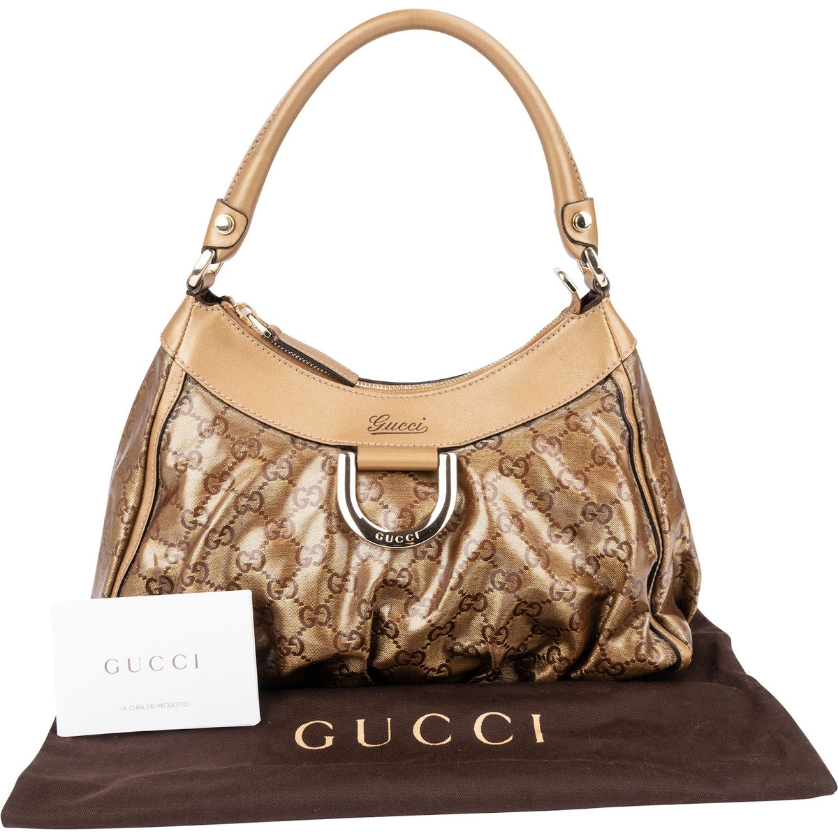 Gucci GG Metallic Canvas Abbey D-Ring Schultertasche, Bild 2 von 11