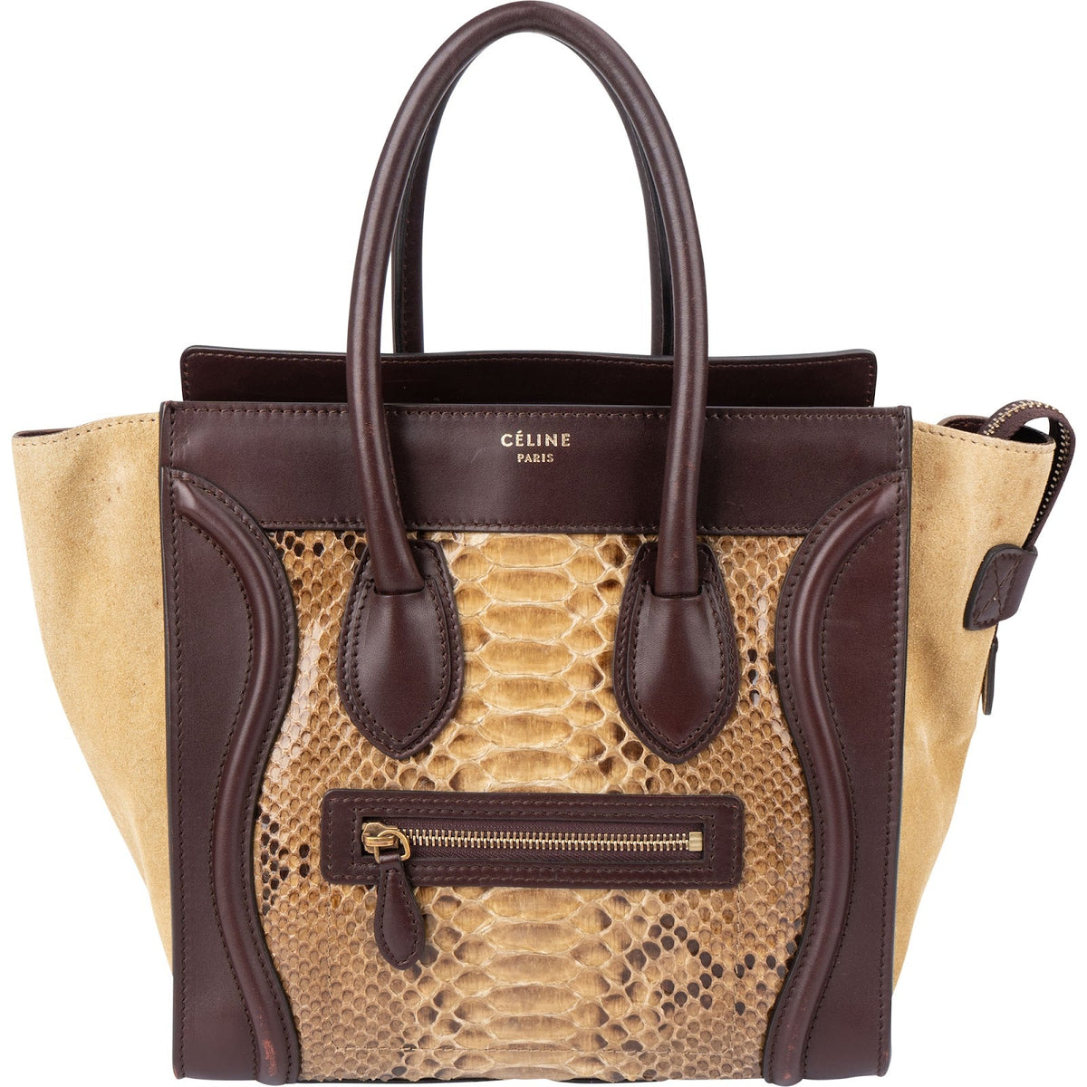 Borsa tote Luggage Céline in pelle di pitone tricolore