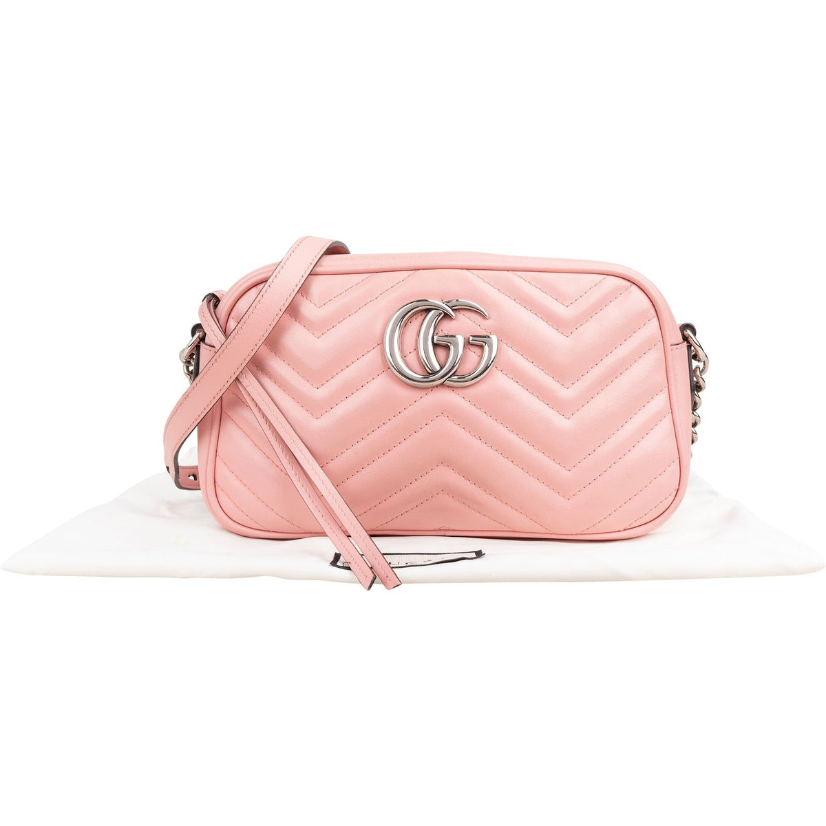 Borsa a tracolla Gucci GG Marmont Camera in pelle Monogram matelassé
