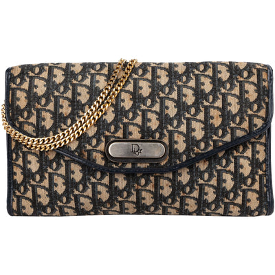 Christian Dior Trotter Monogram Jacquard Vintage Single Flap Shoulder Bag