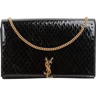Yves Saint Laurent Python-Embossed Patent Leather Kate Wallet On Chain Crossbody Bag