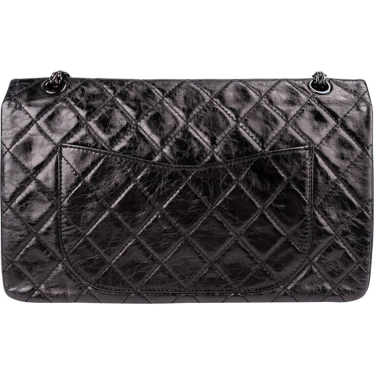 Chanel 2.55 So Black Jumbo Double Flap aus Aged-Kalbsleder – Ansicht 4