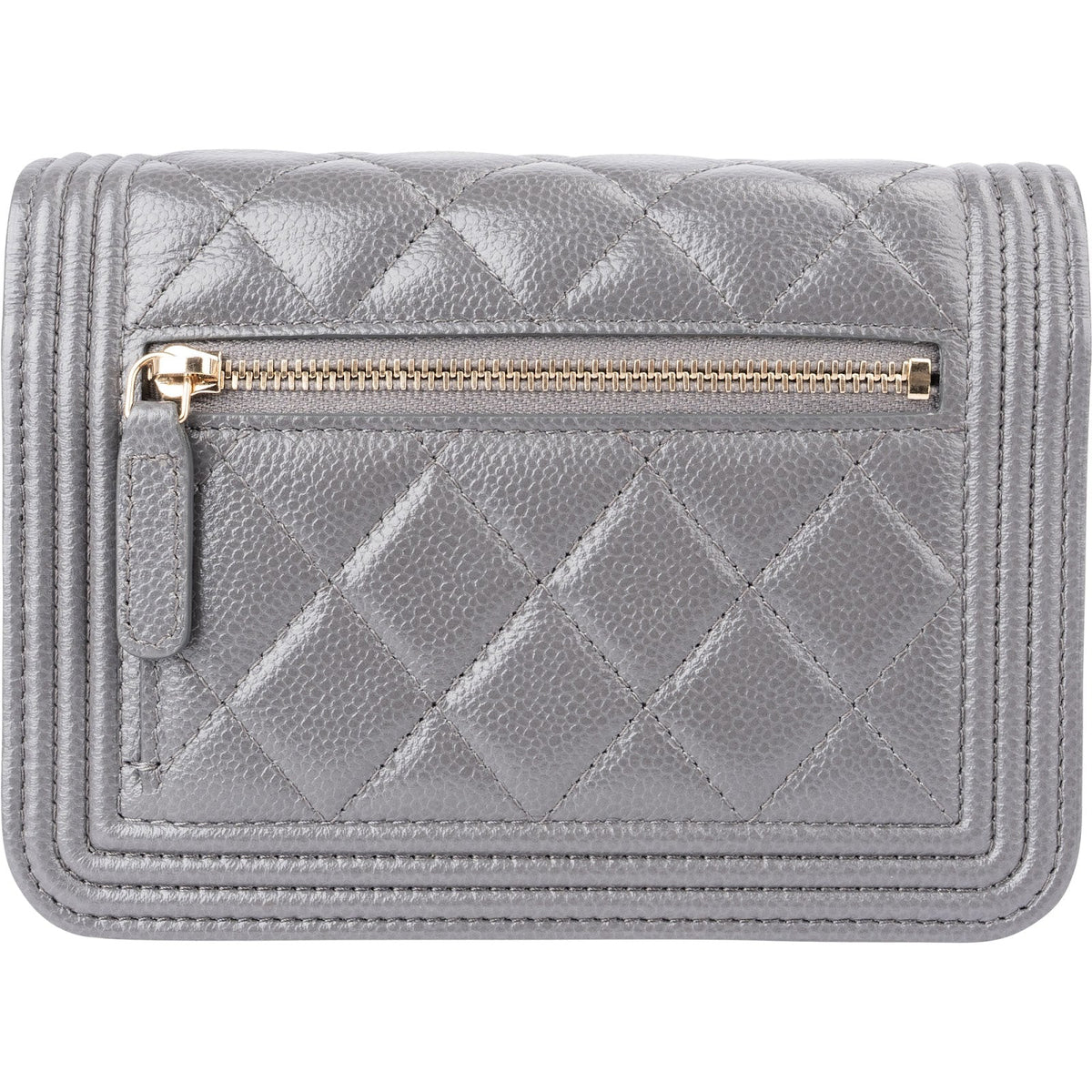 Chanel Small Boy Wallet on Chain aus Caviar-Leder – Detailansicht 3