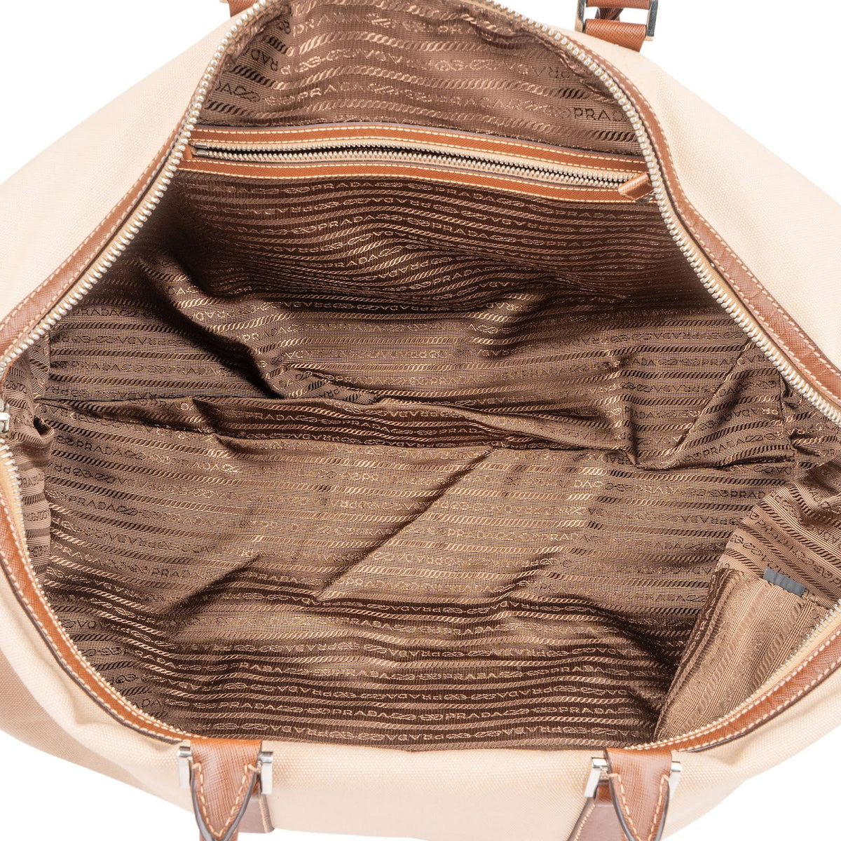 Sac de voyage Prada 50 en toile et cuir Saffiano