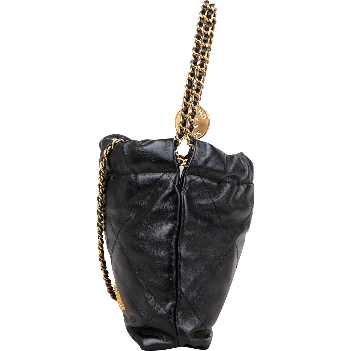Bolso bandolera Chanel 22 con cordón en piel de cordero acolchada