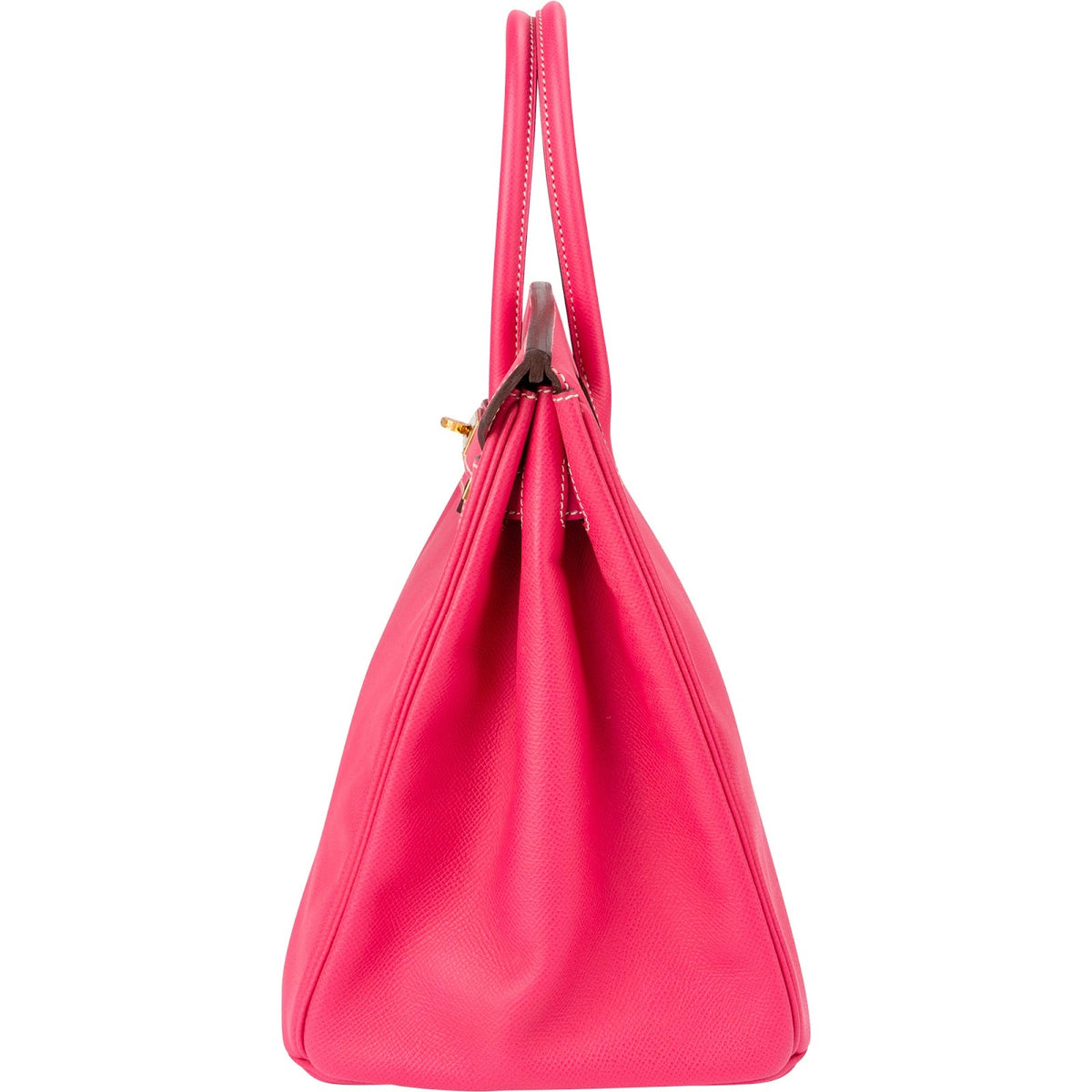 Sac à main Birkin 35 Hermès en cuir Epsom Rose Tyrien, bijouterie dorée