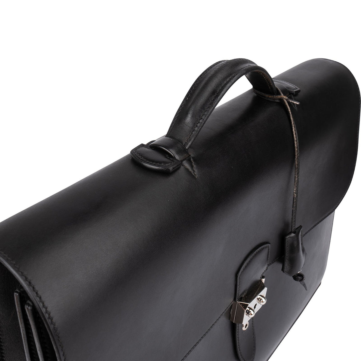 Sac à Dépêches Business Hermès en cuir Box noir