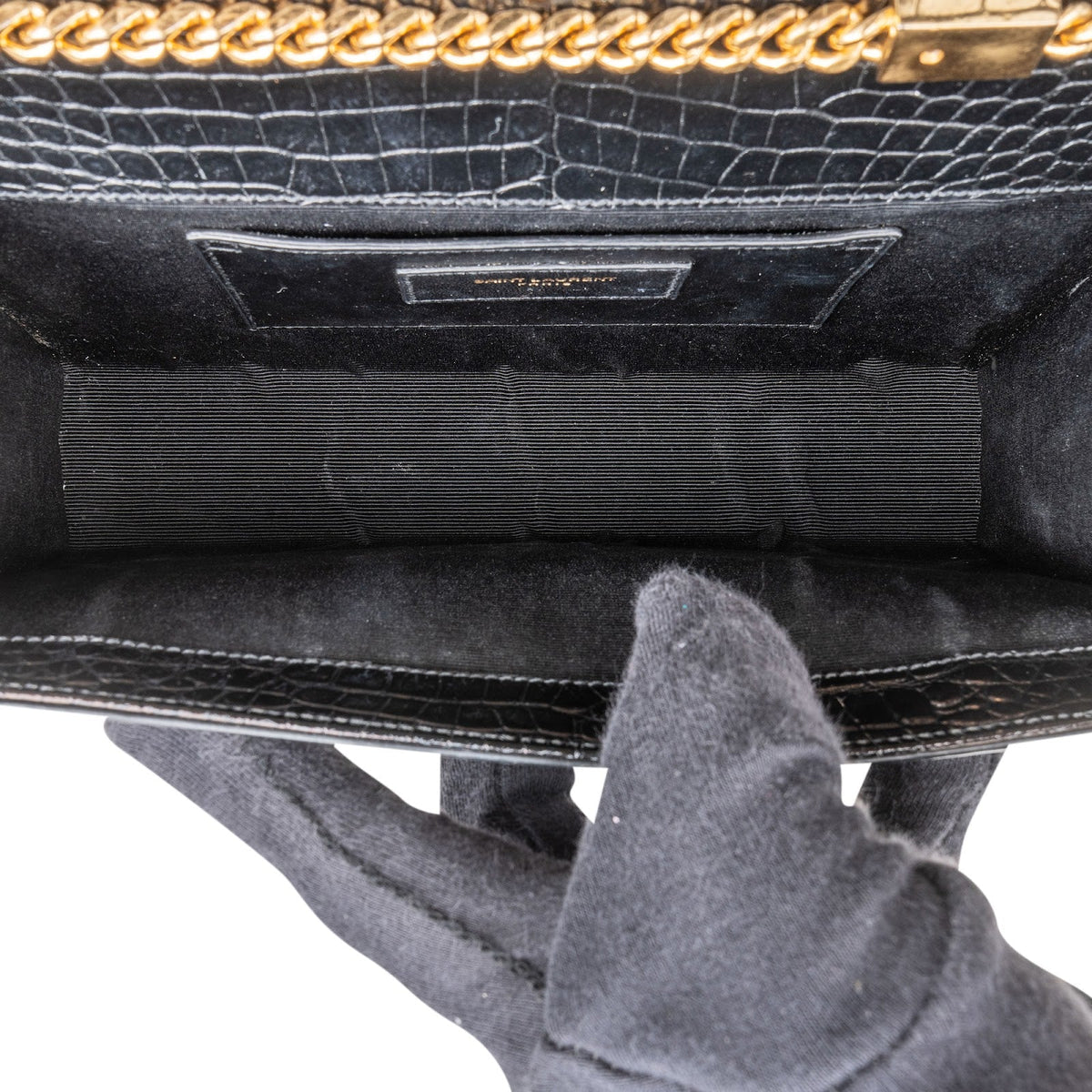 Saint Laurent Kate Tassel aus Leder in Krokooptik – Ansicht 9