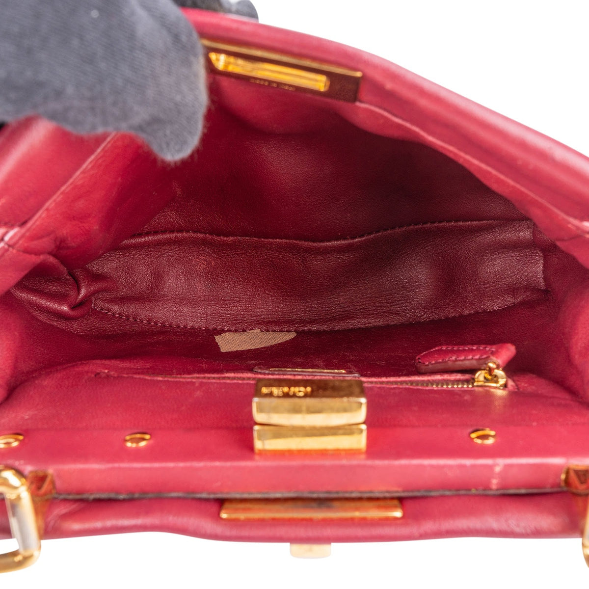 Fendi Leather Peekaboo Mini Handbag