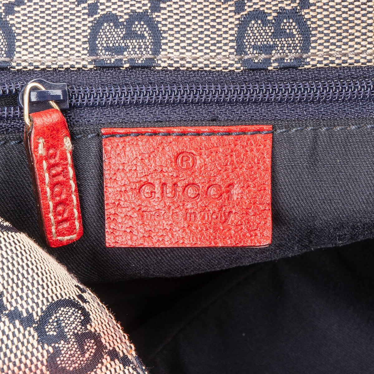 Gucci Rot Pebbled Leder D-Ring Handtasche, Bild 9 von 10
