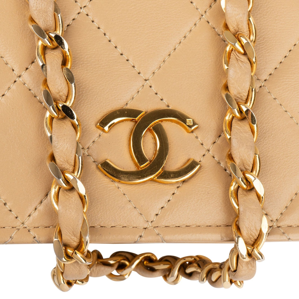 Chanel Quilted Lambskin 24K Gold Single Flap Shoulder Bag