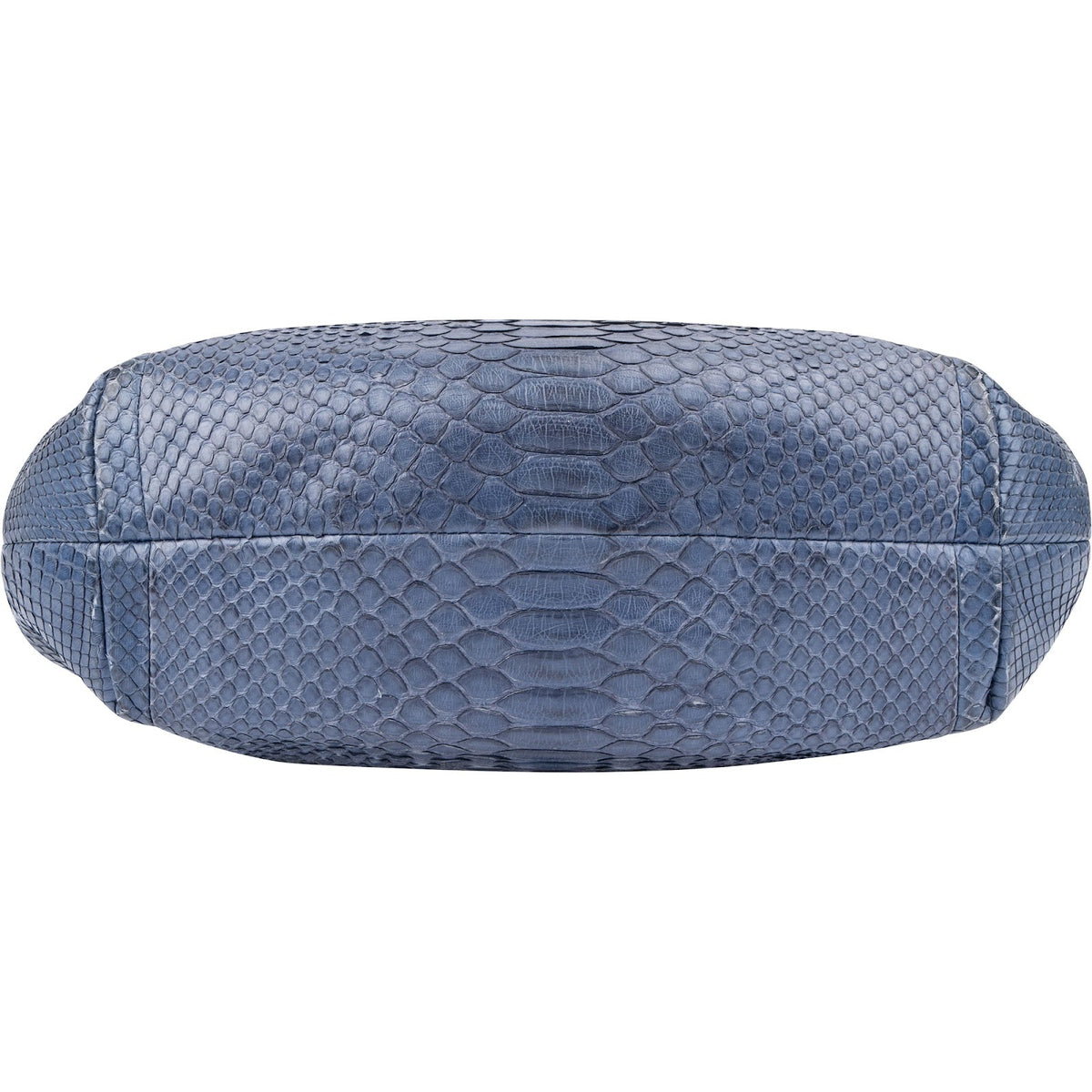 Chanel CC Shopping Tote aus blauem Pythonleder – Detailansicht 6