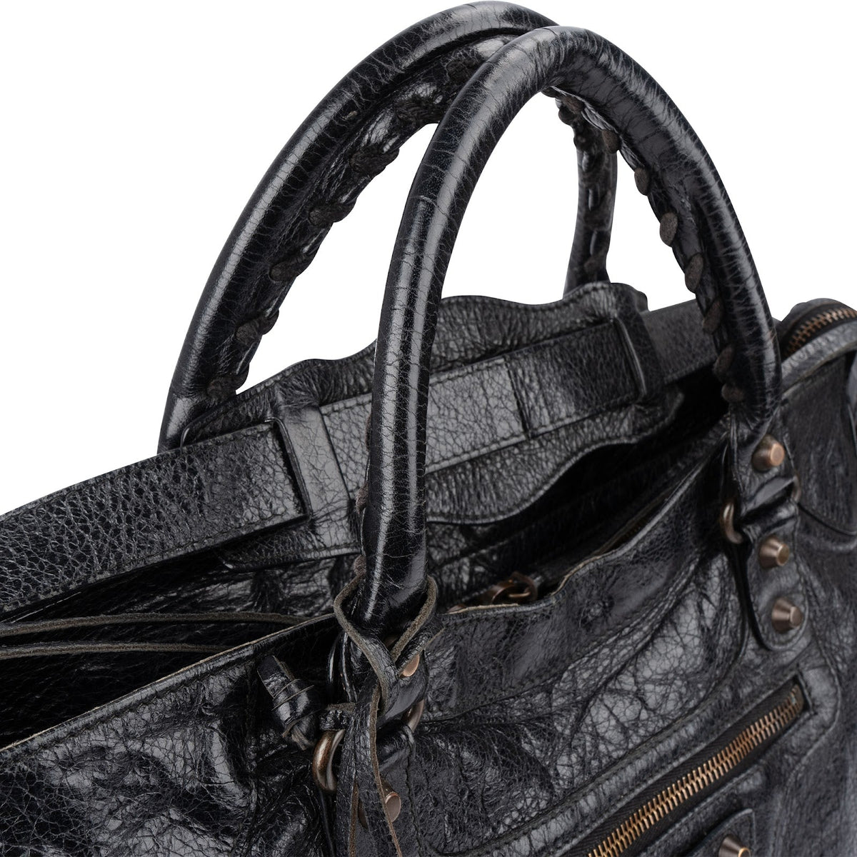 Borsa tote Balenciaga City in pelle Arena nera