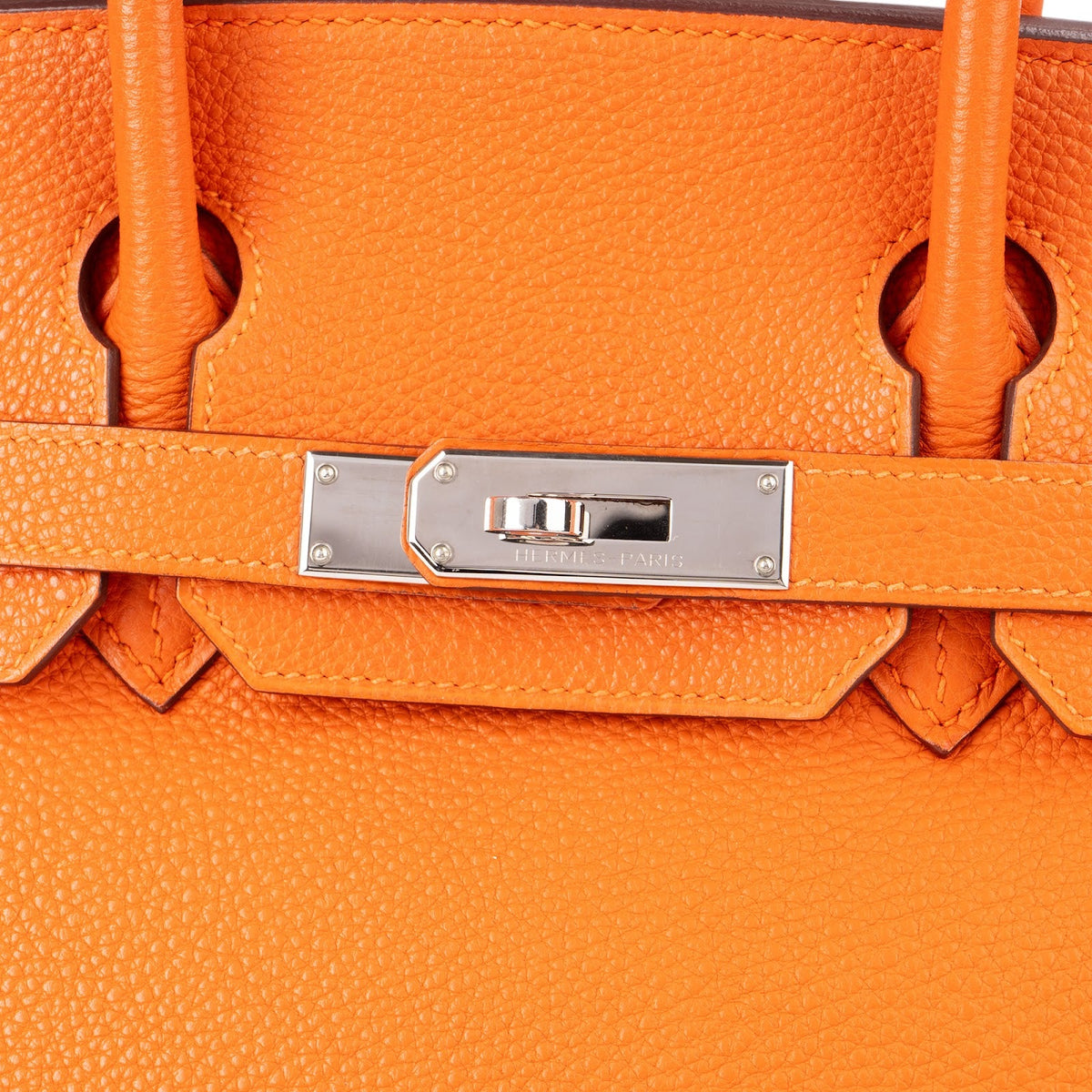 Hermès Orange H Taurillon Clemence Leather Palladium Birkin 30 Handbag