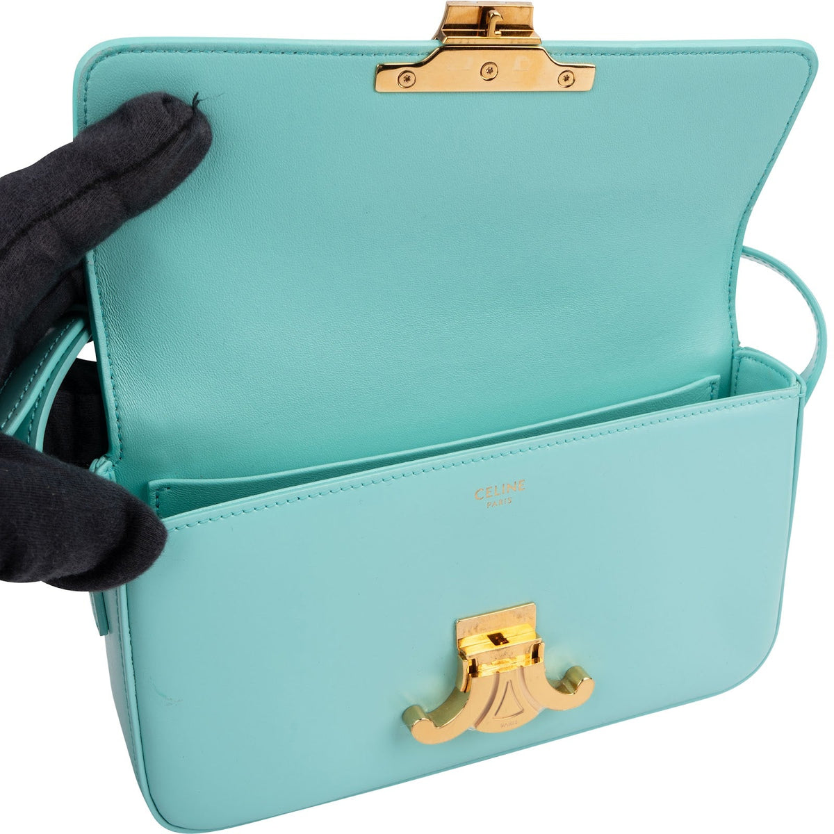 Celine Teen Triomphe Small aus Box-Kalbsleder – Ansicht 8