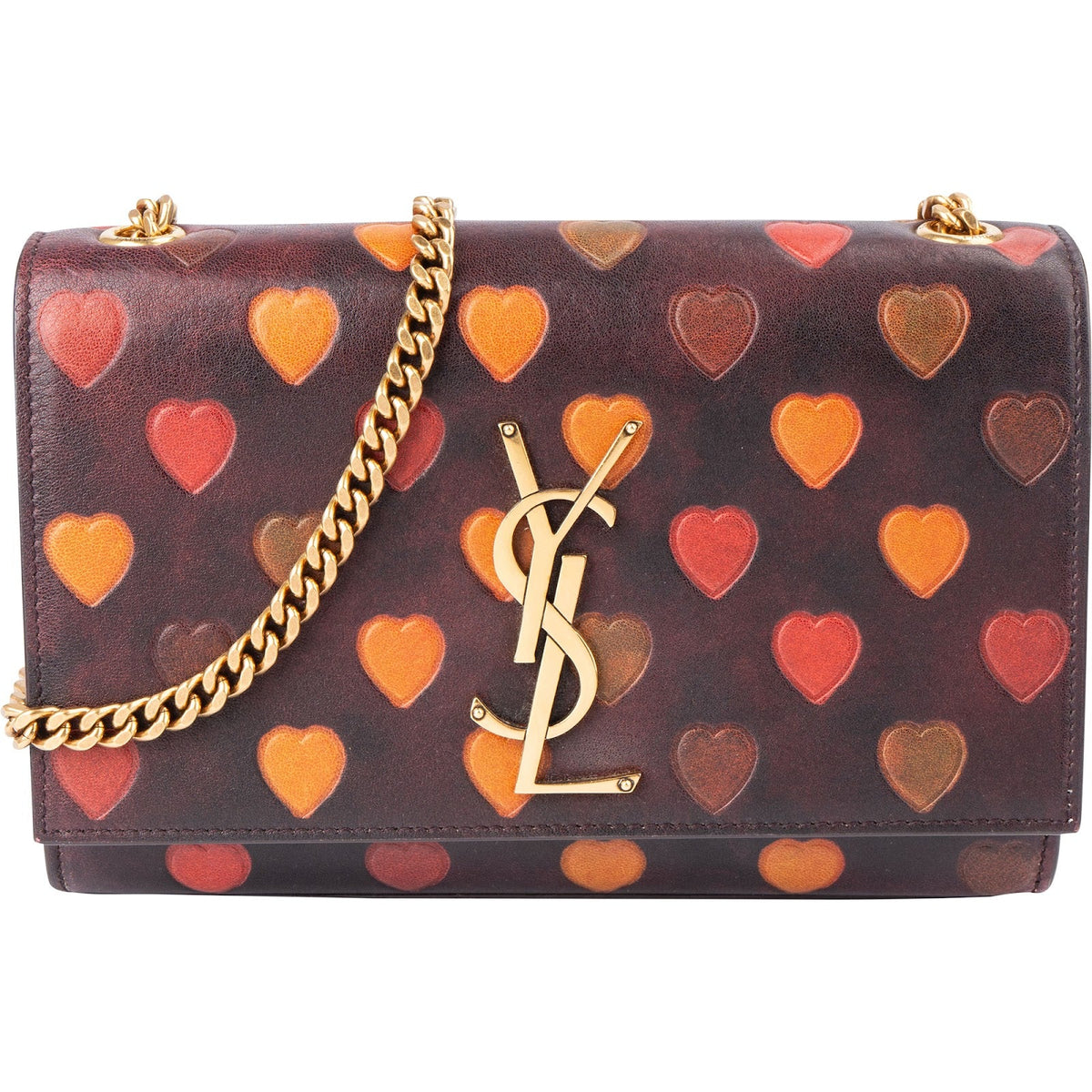 Saint Laurent Kate schoudertas van leer met hartjesprint